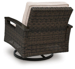 Drakes Beach Dark Brown Outdoor Swivel Lounge Chair (Set of 2) - Ornate Home