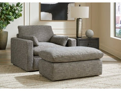 Dramatic Granite Oversized Chair and Ottoman - Ornate Home