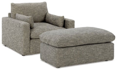 Dramatic Granite Oversized Chair and Ottoman - Ornate Home