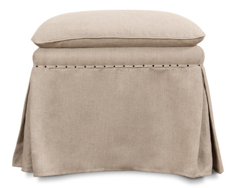 Draped Beige Ottoman - Ornate Home