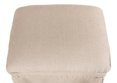 Draped Beige Ottoman - Ornate Home