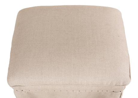 Draped Beige Ottoman - Ornate Home