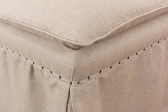 Draped Beige Ottoman - Ornate Home