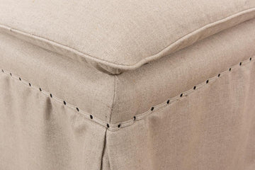 Draped Beige Ottoman - Ornate Home