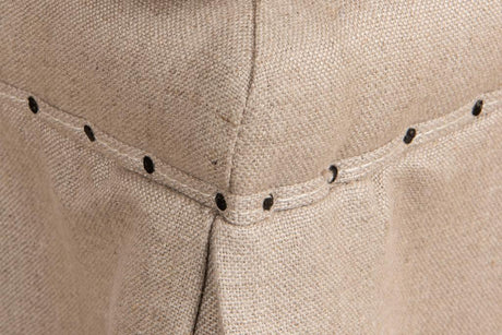 Draped Beige Ottoman - Ornate Home