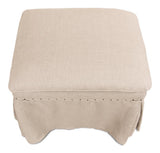 Draped Beige Ottoman (Set of 2) - Ornate Home