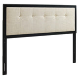 Draper Black/Beige Tufted Fabric and Wood Queen Headboard - Ornate Home