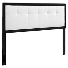 Draper Black/White Tufted Fabric and Wood King Headboard - Ornate Home