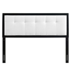 Draper Black/White Tufted Fabric and Wood Queen Headboard - Ornate Home