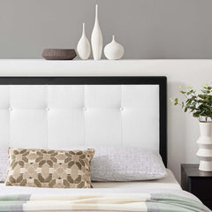 Draper Black/White Tufted Fabric and Wood Queen Headboard - Ornate Home