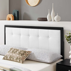 Draper Black/White Tufted Fabric and Wood Twin Headboard - Ornate Home
