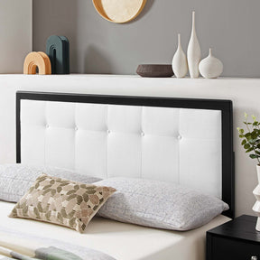 Draper Black/White Tufted Fabric and Wood Twin Headboard - Ornate Home