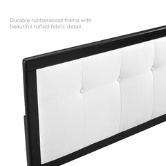 Draper Black/White Tufted Fabric and Wood Twin Headboard - Ornate Home