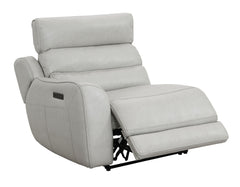 Draper Smoke Leatherette 6-Pc Dual Power Reclining Sectional with 2 Power Recliners - Ornate Home