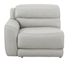 Draper Smoke Leatherette 6-Pc Dual Power Reclining Sectional with 2 Power Recliners - Ornate Home