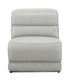 Draper Smoke Leatherette 6-Pc Dual Power Reclining Sectional with 2 Power Recliners - Ornate Home