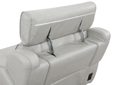 Draper Smoke Leatherette 6-Pc Dual Power Reclining Sectional with 2 Power Recliners - Ornate Home