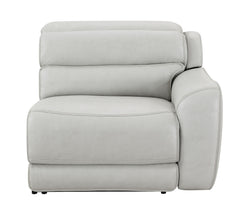 Draper Smoke Leatherette 6-Pc Dual Power Reclining Sectional with 2 Power Recliners - Ornate Home