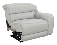 Draper Smoke Leatherette 6-Pc Dual Power Reclining Sectional with 2 Power Recliners - Ornate Home