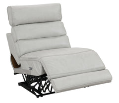 Draper Smoke Leatherette 6-Pc Dual Power Reclining Sectional with 3 Power Recliners - Ornate Home