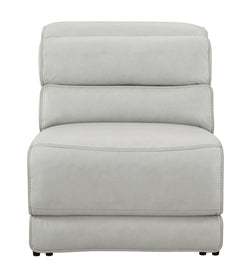 Draper Smoke Leatherette 6-Pc Dual Power Reclining Sectional with 3 Power Recliners - Ornate Home