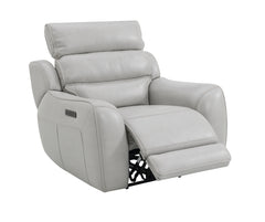 Draper Smoke Leatherette Dual Power Reclining Chair - Ornate Home