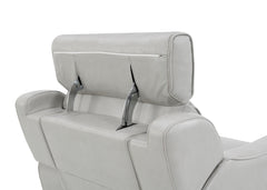 Draper Smoke Leatherette 6-Pc Dual Power Reclining Sectional with 2 Power Recliners - Ornate Home