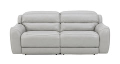 Draper Smoke Leatherette Dual Power Reclining Sofa - Ornate Home