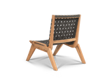 Draper Teak Taupe Grey Outdoor Woven Chat Chair - Ornate Home
