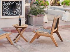 Draper Teak Taupe Grey Outdoor Woven Chat Chair - Ornate Home