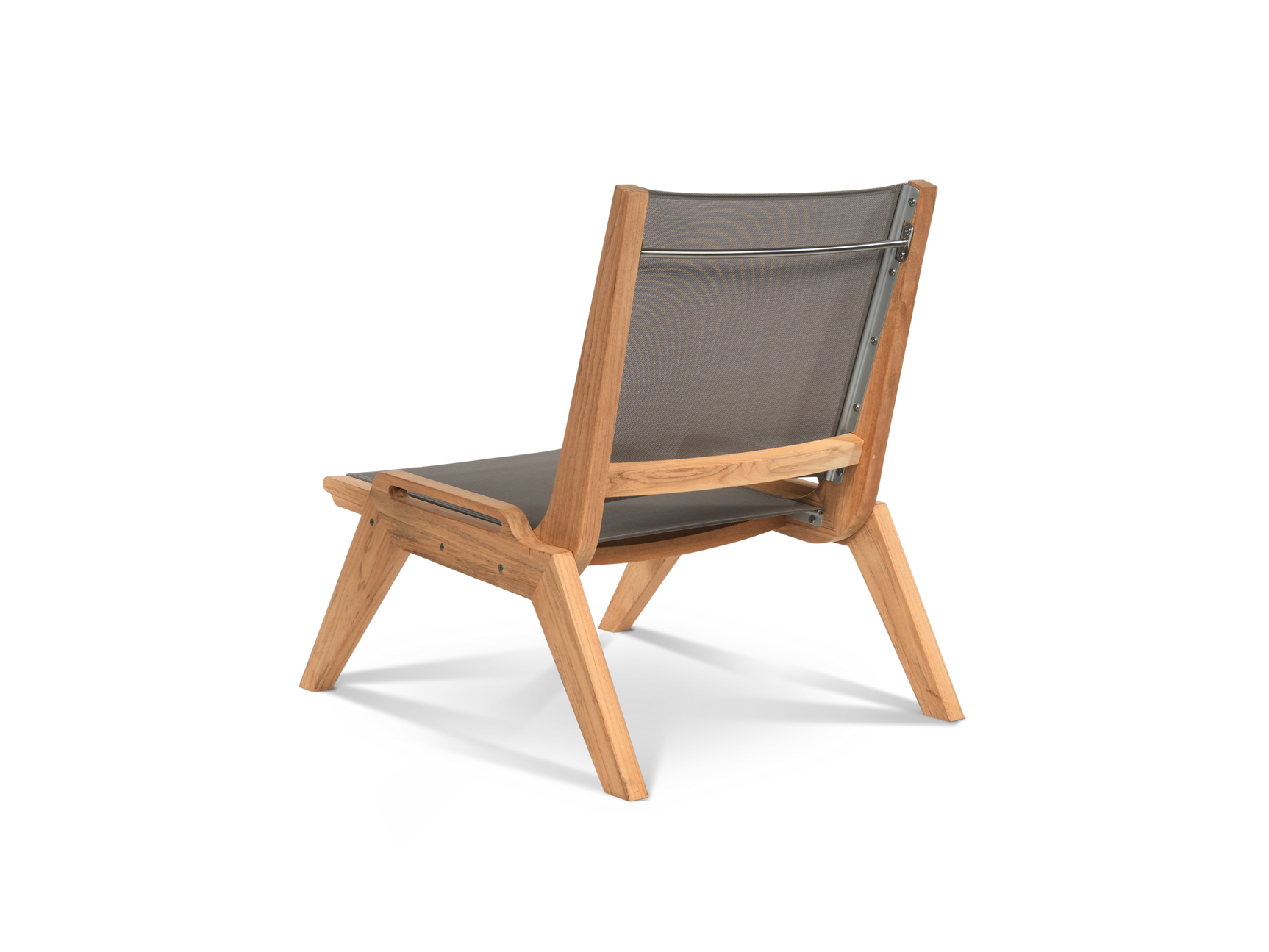 Draper Teak Taupe Outdoor Sling Chat Chair - Ornate Home