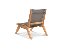Draper Teak Taupe Outdoor Sling Chat Chair - Ornate Home