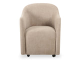 Drava Beige Rolling Dining Chair - Ornate Home