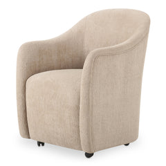 Drava Beige Rolling Dining Chair - Ornate Home