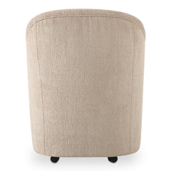 Drava Beige Rolling Dining Chair - Ornate Home