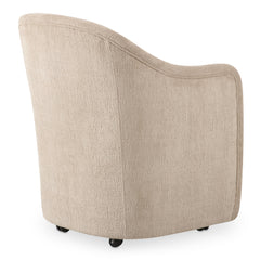 Drava Beige Rolling Dining Chair - Ornate Home