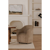 Drava Beige Rolling Dining Chair - Ornate Home