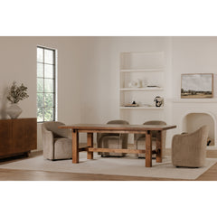 Drava Beige Rolling Dining Chair - Ornate Home
