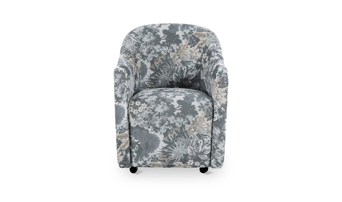 Drava Blue Tapestry Rolling Dining Chair Tapestry - Ornate Home