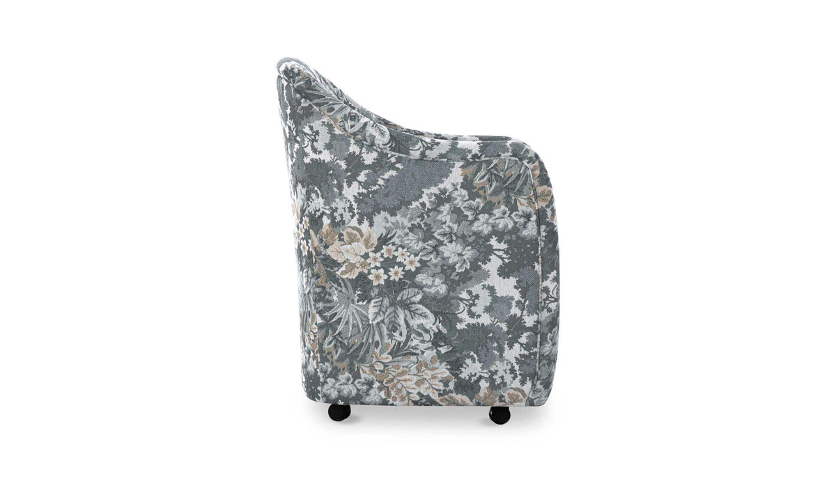 Drava Blue Tapestry Rolling Dining Chair Tapestry - Ornate Home