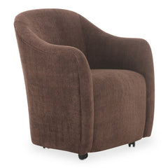 Drava Dark Brown Rolling Dining Chair - Ornate Home