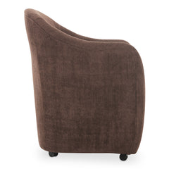 Drava Dark Brown Rolling Dining Chair - Ornate Home