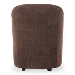 Drava Dark Brown Rolling Dining Chair - Ornate Home