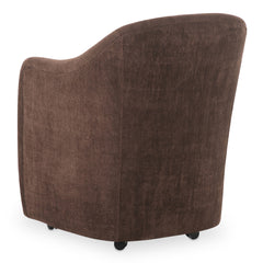 Drava Dark Brown Rolling Dining Chair - Ornate Home