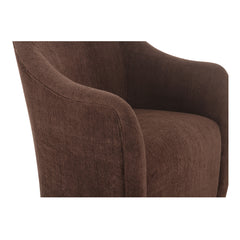 Drava Dark Brown Rolling Dining Chair - Ornate Home