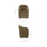 Drava Green Rolling Dining Chair - Ornate Home