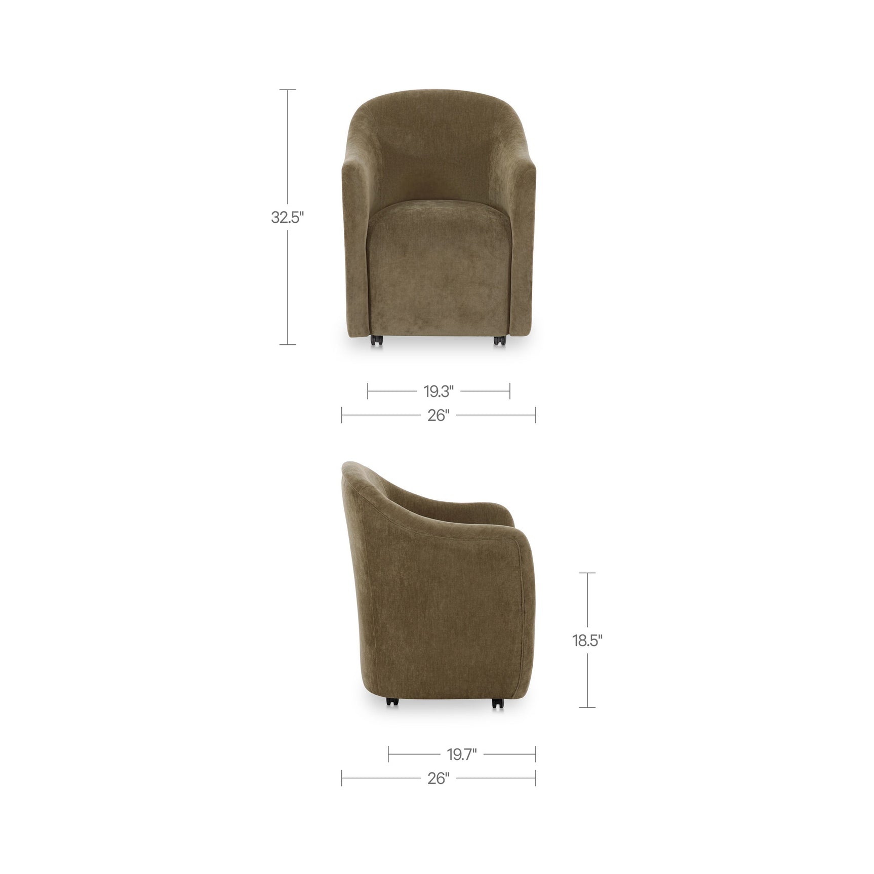Drava Green Rolling Dining Chair - Ornate Home