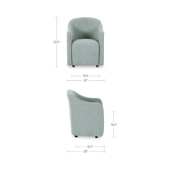 Drava Light Blue Rolling Dining Chair - Ornate Home