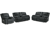 Draycoll 2 Power Reclining Loveseats and Recliner - Ornate Home
