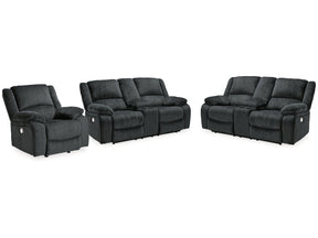Draycoll 2 Power Reclining Loveseats and Recliner - Ornate Home